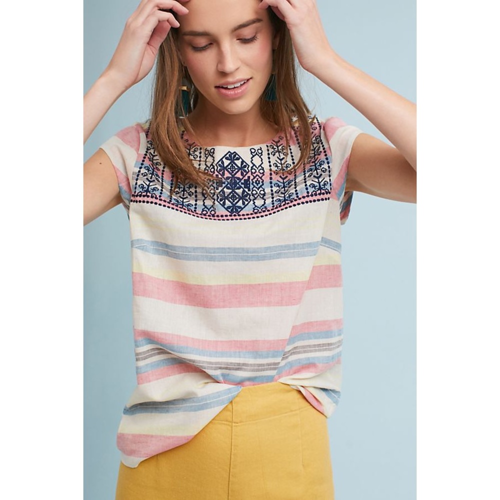 Anthro Coronado Striped Top